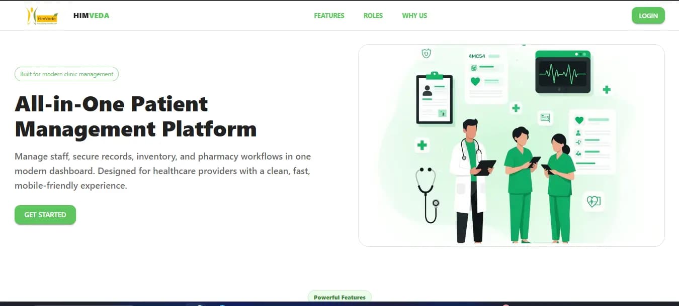Himved Hospital Management System dashboard preview